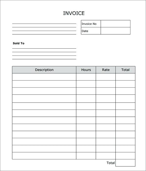 free contractors invoice forms